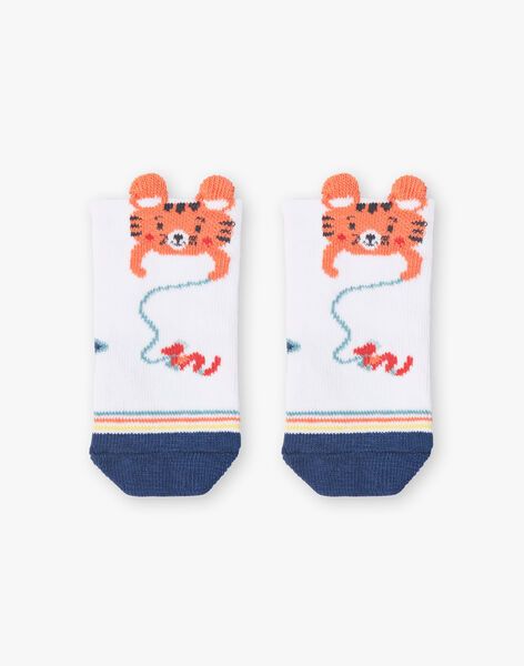 Чорапи екрю с муцунка тигър