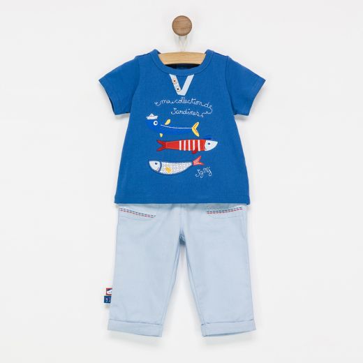 Комплект тениска и панталони за бебе момче