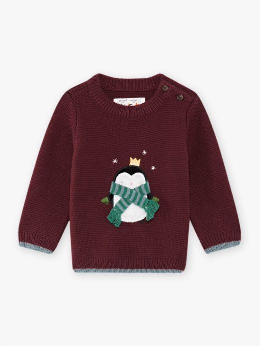 Плетен еластичен пуловер Пингвинче 21H1BGQ1PUL