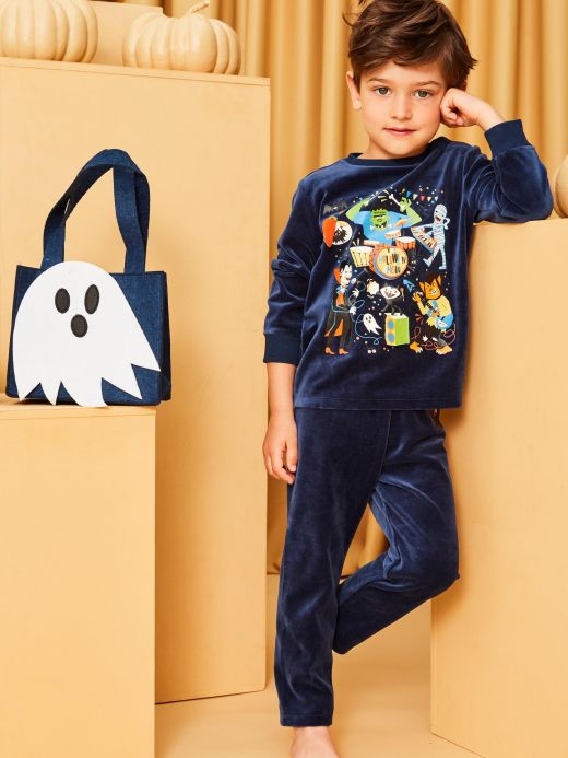 Комплект от плюшена пижама  и чанта за Хелоуин DALOAGE 