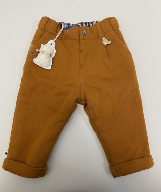 Ватиран панталон в цвят Camel VASIMON