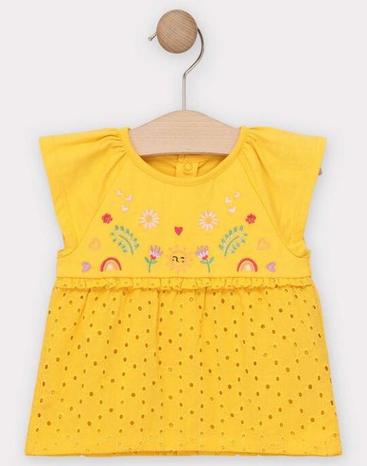 Жълта тениска за бебе момиче 20E1BFG1TMC