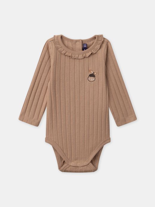 БОДИ С ЕЛЕГАНТНА ЯКА ЗА БЕБЕ МОМИЧЕ