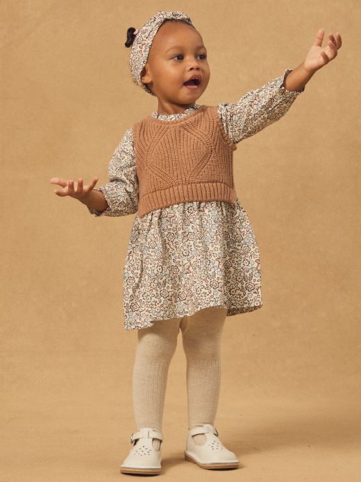 БЕБЕШКА РОКЛЯ С ФЛОРАЛЕН ДЕСЕН С ЕФЕКТ 2 В 1 