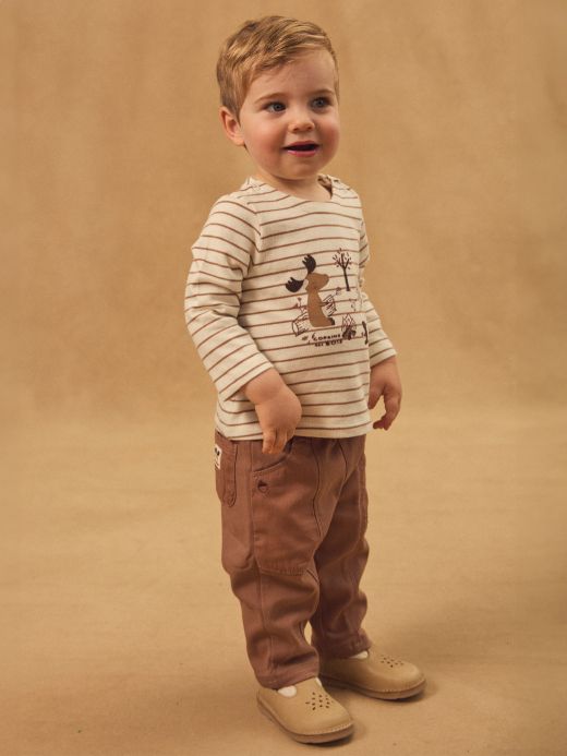 БЛУЗА  ОТ ПАМУК С ДЕСЕН НА РАЙЕ ЗА БЕБЕ МОМЧЕ