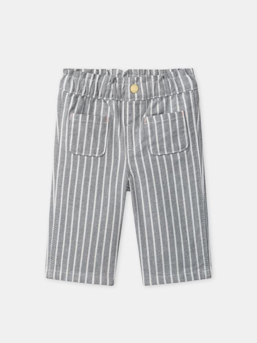 Панталон на сиви райета за бебе момиче