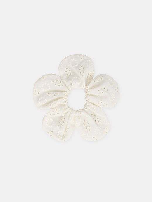 Ластик за коса от бродиран плат за момиче