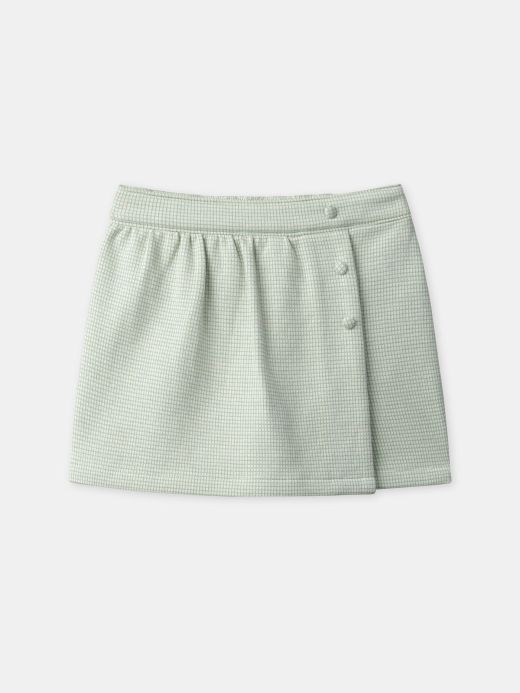 Зелени карирани пола-панталон за момиче