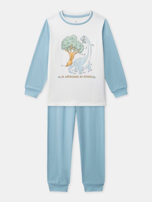 СИНЯ ПИЖАМА С ПРИНТ НА ДИНОЗАВРИ ЗА МОМЧЕ