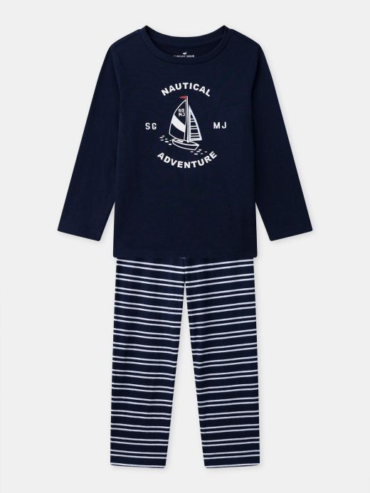 ТЪМНОСИНЯ ПИЖАМА С РАЙЕТА ЗА МОМЧЕ