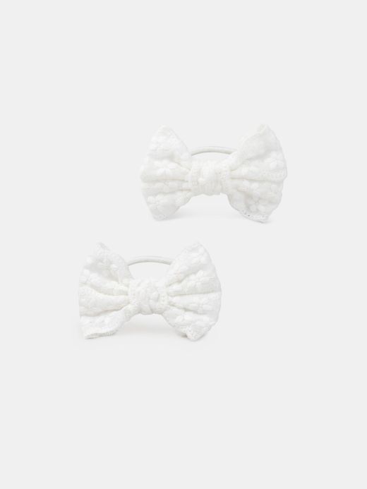 КОМПЛЕКТ ОТ 2 ЛАСТИКА ЗА КОСА С БРОДИРАНИ ПАНДЕЛКИ ЗА МОМИЧЕ