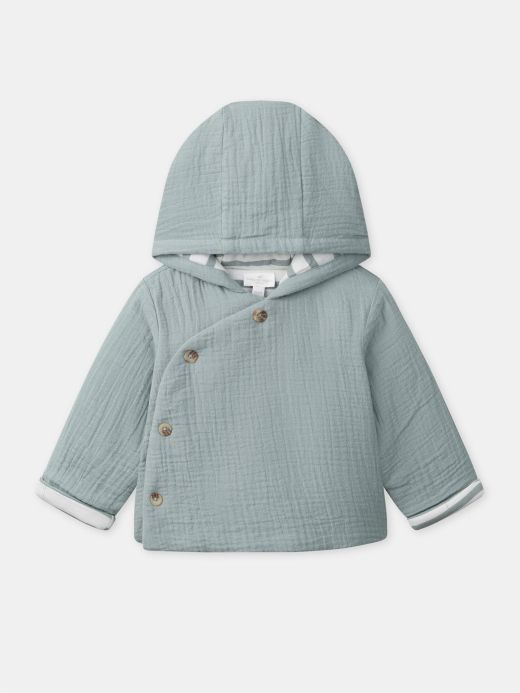 БЕБЕШКО ЯКЕ С КАЧУЛКА ЗА НОВОРОДЕНО МОМЧЕ