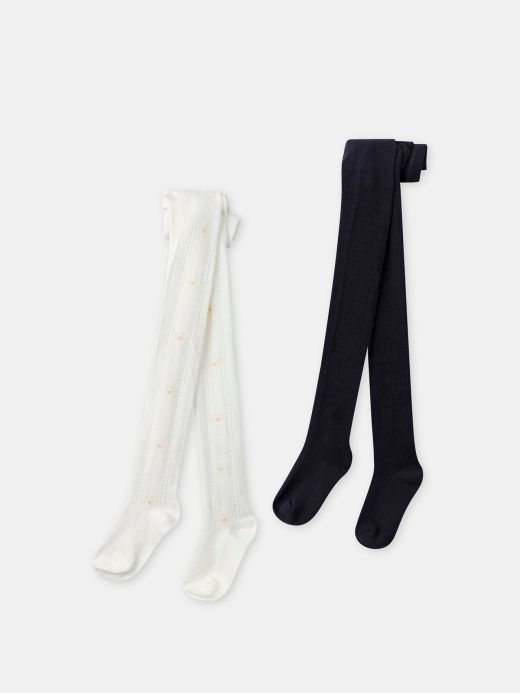 КОМПЛЕКТ ОТ 2 ЧОРАПОГАЩНИКА В ЕКРЮ ИЛИ ТЪМНОКАФЯВО ЗА МОМИЧЕ