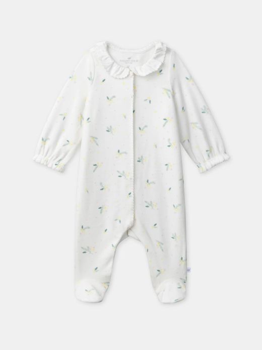 РОМПЪР С ПРИНТ ЛИСТА ЗА НОВОРОДЕНО МОМИЧЕ