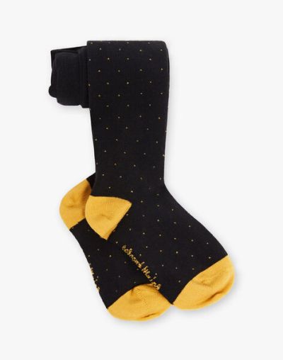 Чорапогащи за бебе момиче в черно и жълто