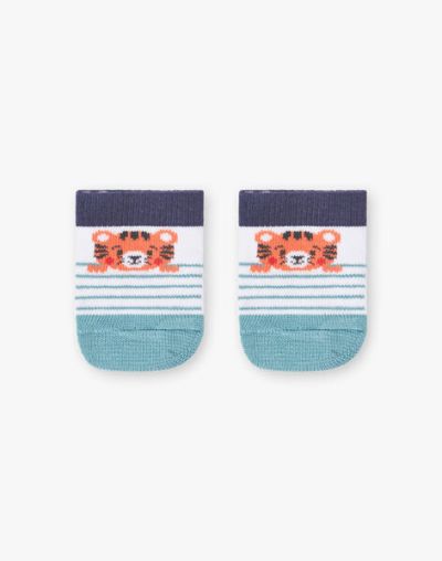 Къси чорапи с принт тигрова муцунка