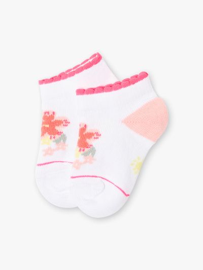 Бели чорапи с флорални мотиви за бебе момиче 21E4BFU1SOB