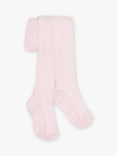 Плетени чорапогащи в розов цвят CLOCOLETTE 2  