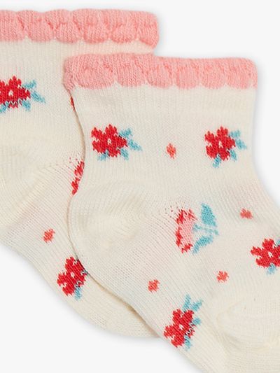 Чорапи екрю с цветя CARUDY