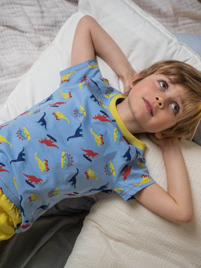  Пижама от памук с принт динозаври CADINAGE
