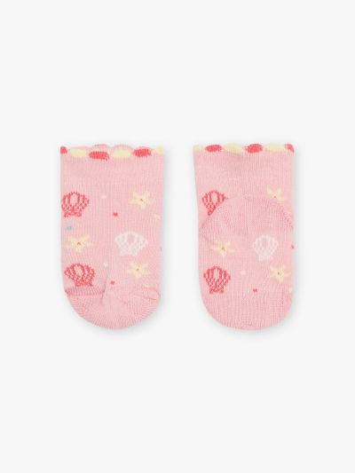 Розови чорапи с морски мотиви CASHARON 