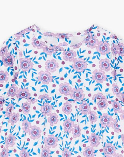 Блуза от сатениран памук  на цветя DAALEXIA 