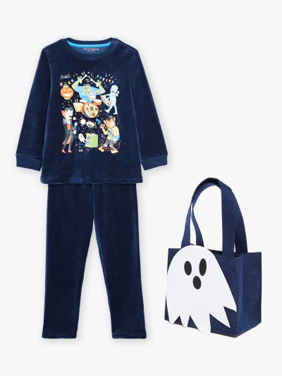 Комплект от плюшена пижама  и чанта за Хелоуин DALOAGE 