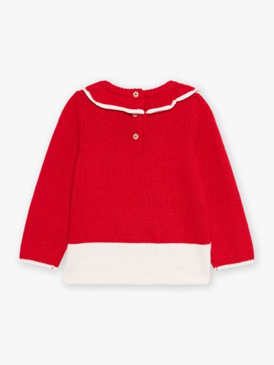 Червен коледен пуловер DAXENA