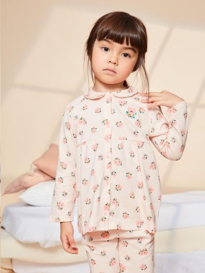 Пижама от памук с мотив на цветя и сърчица FLOMOETTE 