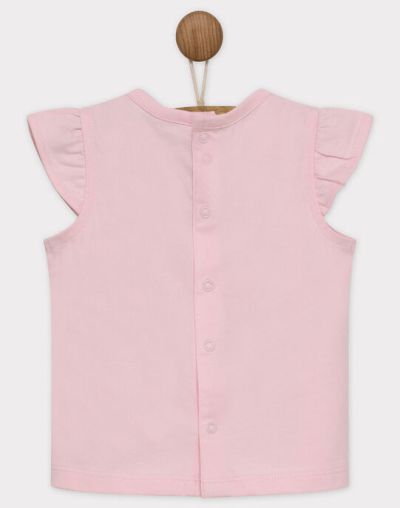 Розова тениска с къс ръкав за бебе момиче