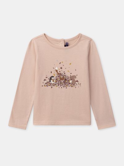 БЛУЗА ОТ ПАМУК С МОТИВ ЗА МОМИЧЕ