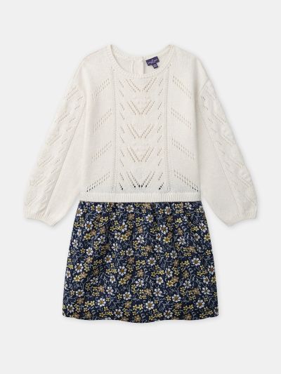 ДЕТСКА РОКЛЯ ОТ ДВЕ МАТЕРИИ С ЕФЕКТ 2 В 1 