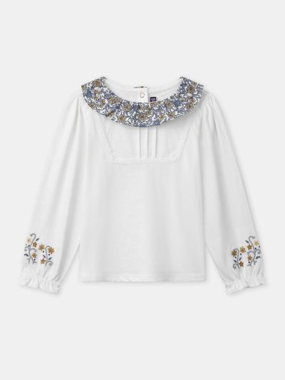 БЛУЗА С ВОЛАН ЗА МОМИЧЕ  