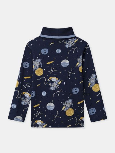 БЛУЗА ОТ ПАМУК С ПОЛО ЯКА И ДЕСЕН ЗА МОМЧЕ 