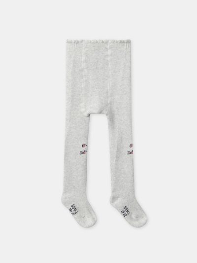 Сиви чорапогащи за бебе момиче