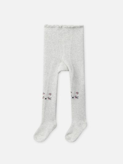 Сиви чорапогащи за бебе момиче