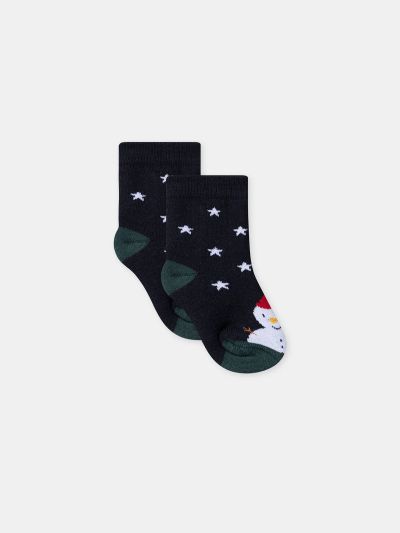 Зелени раирани чорапи за бебе момче