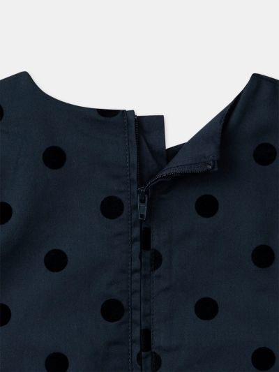 Тъмносиня коледна рокля на точки за момичета