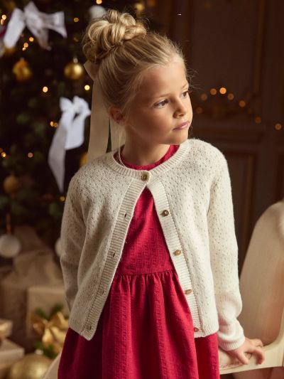 Коледна жилетка  със златни бродерии за момичета