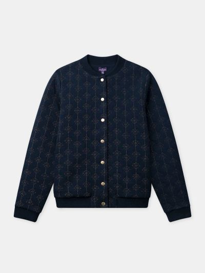 Тъмносиньо яке със златна бродерия за момиче