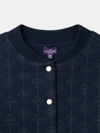 Тъмносиньо яке със златна бродерия за момиче