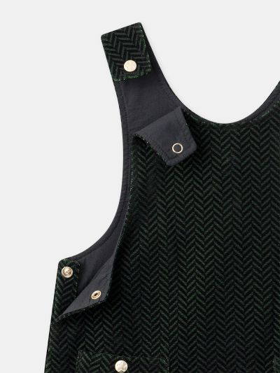 Зелена кадифена коледна рокля за момичета