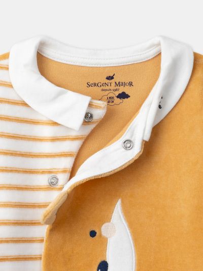 ОРАНЖЕВ РОМПЪР С ЛИЦЕ НА ЛИСИЧКА + ПЛЮШЕНА ЛИСИЧКА ЗА БЕБЕ МОМЧЕ