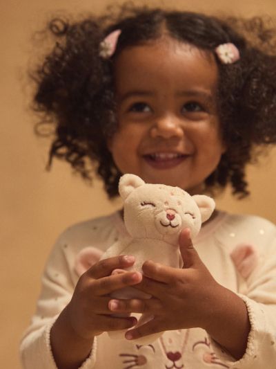 РОЗОВ БЕБЕШКИ РОМПЪР С КОТЕШКО ЛИЦЕ + ПЛЮШЕНО КОТЕНЦЕ