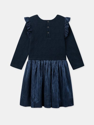 Тъмносиня коледна рокля за момичета