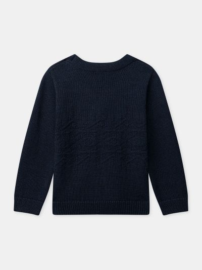 Тъмносиня коледна жилетка за момчета