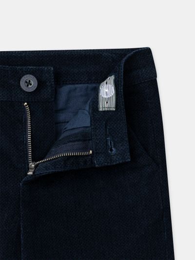 Тъмносини кадифени коледни панталони за момчета