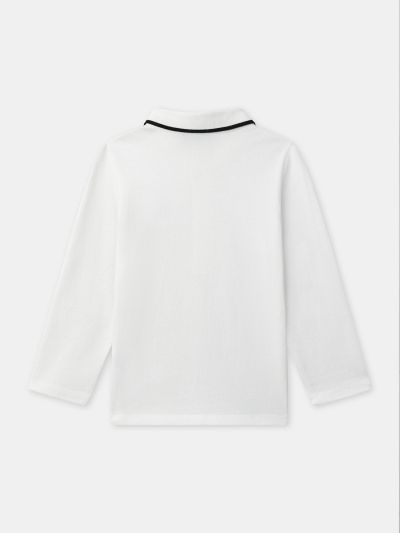 Бяло коледно поло за момчета