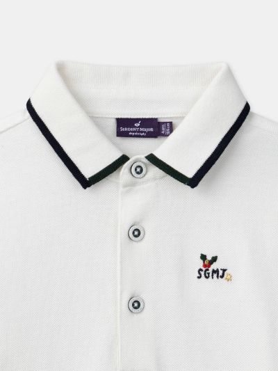 Бяло коледно поло за момчета