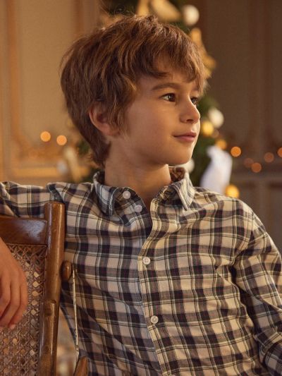 Карирана коледна риза за момчета